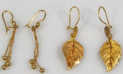 Two pairs of drop earrings