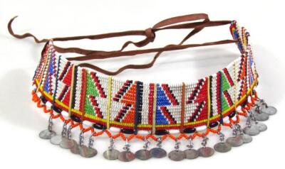 A mid 20thC Maisi beaded chokery neck piece