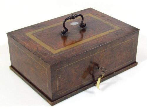 A 19thC metal strong box cash tin