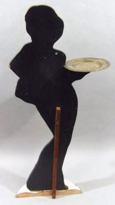 A modern printed wooden Margaret Thatcher figure waiter - 3