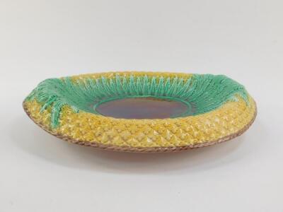 A majolica late 19thC bread dish - 2