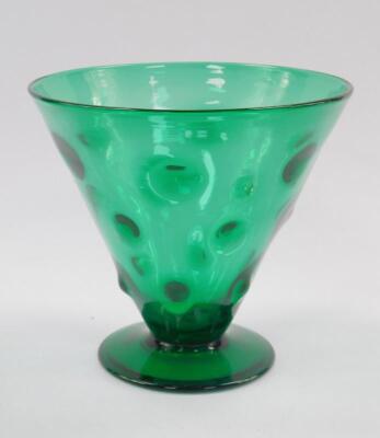 A Webb green glass vase