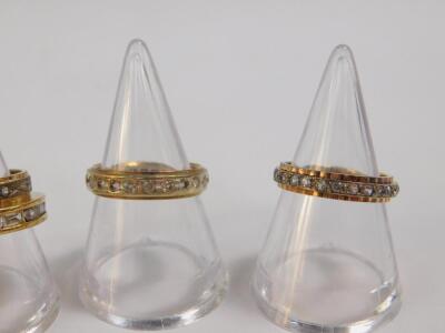 Five 9ct gold and gem set full eternity rings - 3