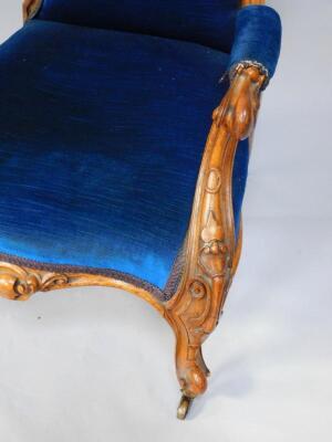 A Victorian oak spoon back lady's armchair - 2