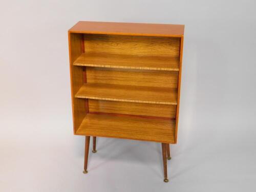 A 1950's retro teak waterfall bookcase