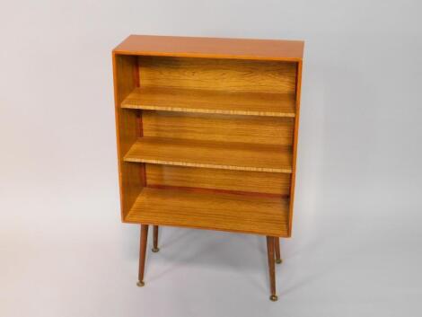 A 1950's retro teak waterfall bookcase