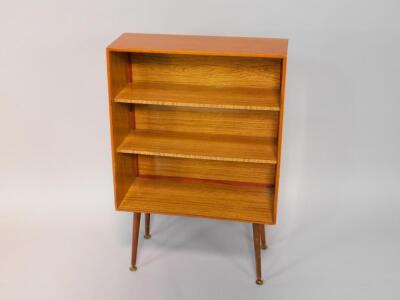 A 1950's retro teak waterfall bookcase