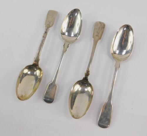 Four Georgian silver table spoons