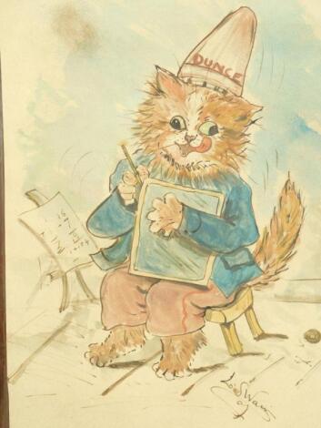 Follower of Louis Wain (1860-1939). Dunce Cat