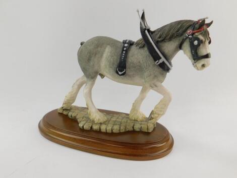 A Country Artists figure of a Clydesdale in ploughing harness