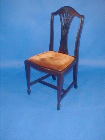 A set of four 19thC mahogany chairs in the Hepplewhite manner with wheat