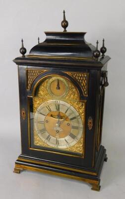 A George III ebonised bracket clock by John Archambo of London