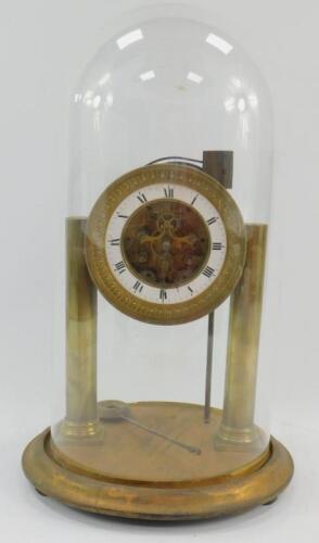 A French late 19thC brass skeleton clock by Marli et Cie