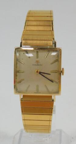 A Tissot gentleman's 14ct gold cased wristwatch