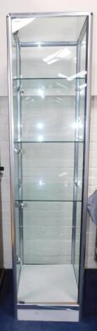 A modern metal framed display cabinet