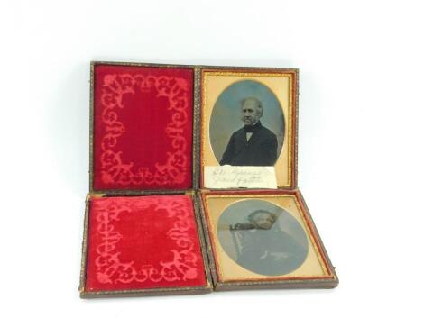 A pair of Daguerreotypes portraits of H M Baines and a lady