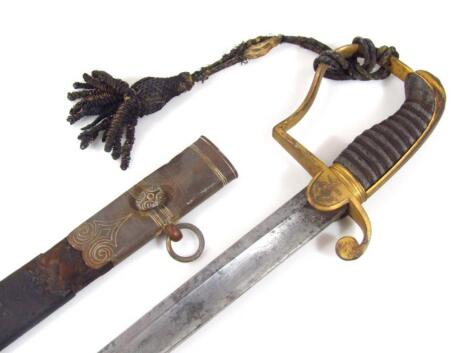 A late 18thC early 19thC Royal Navy Officers Sword by Gibson Thomson & Craigs