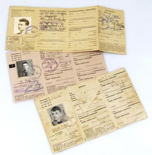 Three Third Reich Fuhrer auswris Den Hitler Jugend membership cards for Ulrich Knope