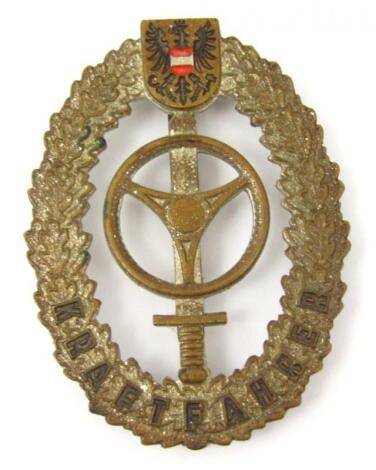 A Third Reich Bundesheer Kraftfahren badge