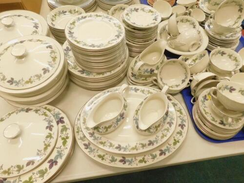 An extensive Royal Doulton Burgundy pattern part dinner and tea service