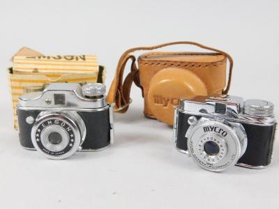 Two miniature cameras