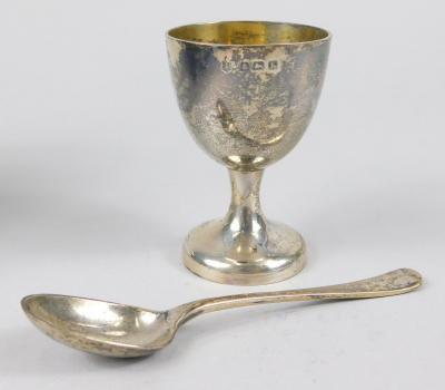A George V silver christening set