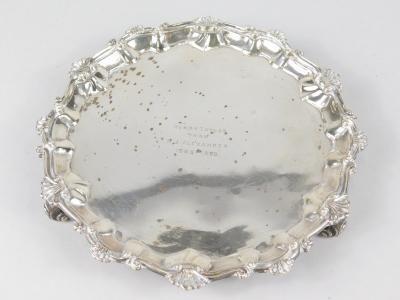 A Victorian silver waiter