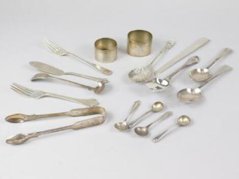 Various silver items cutlery etc.