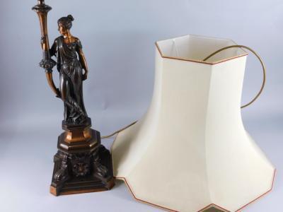 A late 19th/early 20thC French bronze figural table lamp