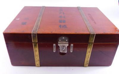 A mid 20thC oriental campaign writing box