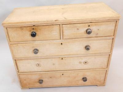 A late 19thC stripped pine chest