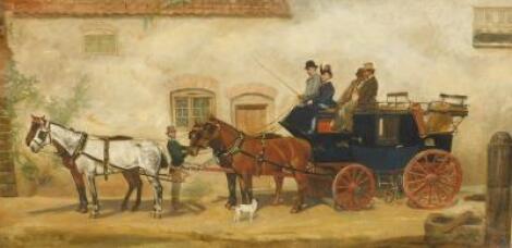 A.H. (19thC). Figures on a horse and carriage