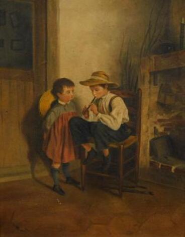 19thC Continental School. The music lesson