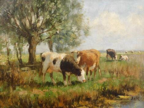 J.V.R. (19th/20thC). Cattle grazing