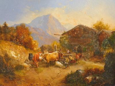 19thC Continental School. In the Tyrol 1850 and View on the Tyrol 1850