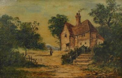 F W Jackson (19thC). Cottage in rural landscape
