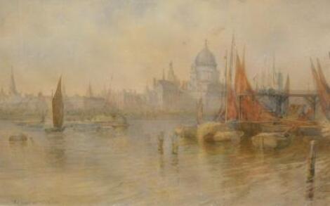 Alfred W Hunt (1830-1896). The Thames London