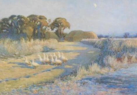 Harry Percy Clifford (act.c.1898-c.1938). Rural scene with geese