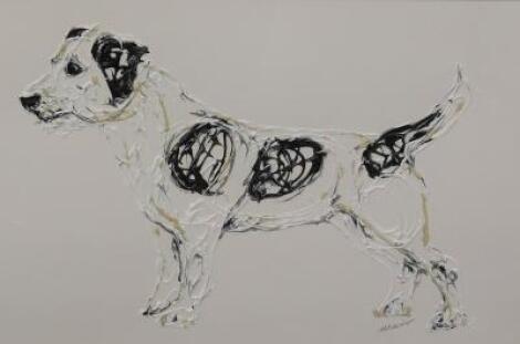 Becky Mair (20thC). 'Charle' (black and white dog)