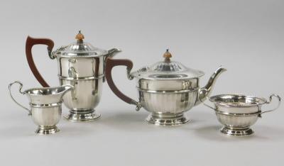 A George V silver four piece tea set