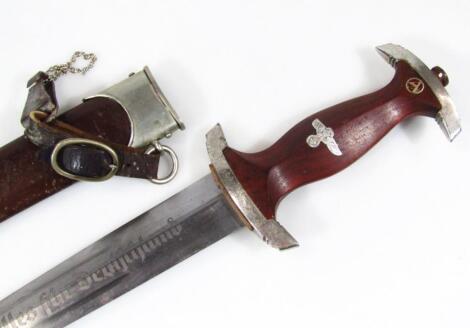 A German Nazi SA dagger and scabbard