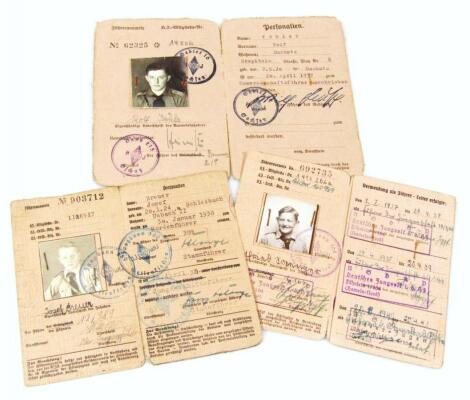 Three Third Reich Hitler Jugend Fuhrer Ausweis membership cards to Josef Breu