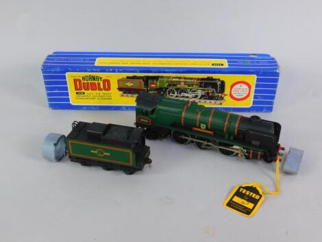 A Hornby 00 model of The West Country locomotive Dorchester and tender