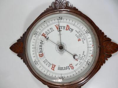 An early 20thC oak wall barometer - 2