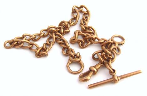 A 9ct gold heavy link watch chain