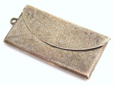 A George V silver envelope shaped case