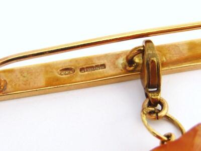 A 9ct gold tie clip - 2
