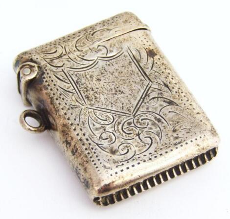 An Edwardian silver vesta case