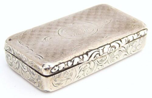 A Victorian silver snuff box