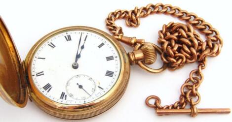 A 9ct gold graduated Albert watch chain